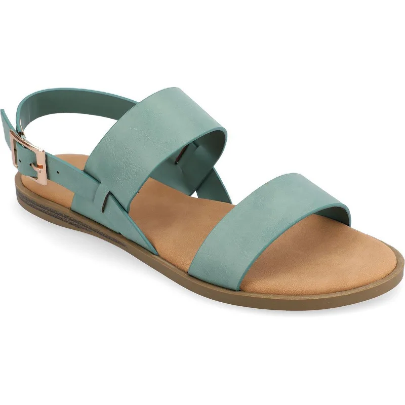 Journee Collection Womens Open Back Slip On Strappy Sandals Sustainable Shoe Design  