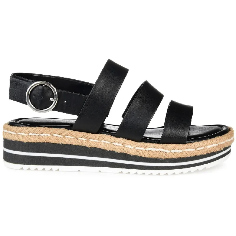 Journee Collection Womens Robyn Faux Leather Slingback Espadrilles Wingtip Oxford Design 