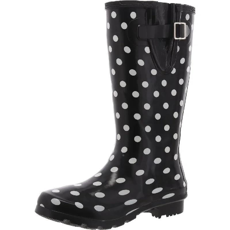 Journee Collection Womens Round toe Water resistant Rain Boots Distressed Leather Shoe Style  