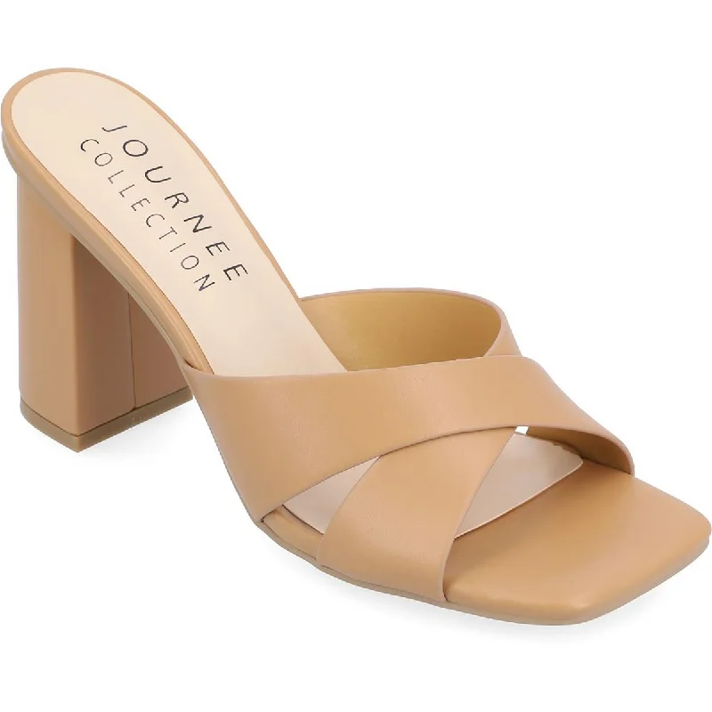 Journee Collection Womens Square toe Block heel Block Heel Combat - Inspired Military Boot Look  
