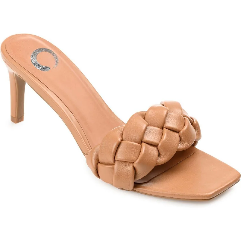 Journee Collection Womens Square toe Kitten heel Heels Slide Sandal Beach Style  