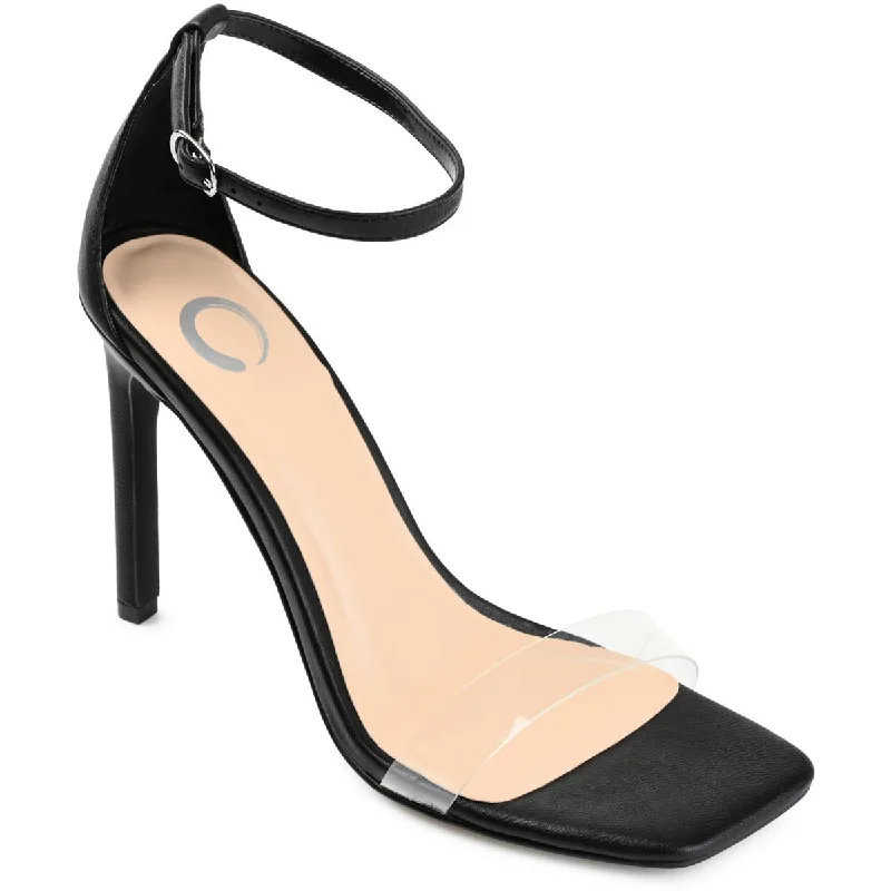 Journee Collection Womens Square toe Stiletto Heels Strap - Up Sandal Resort Style  