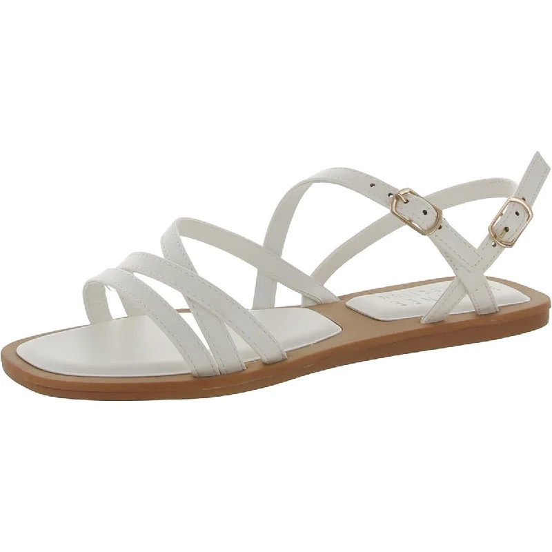 Journee Collection Womens Square toe Strappy Flatform Sandals Leather Driving Shoe Style  
