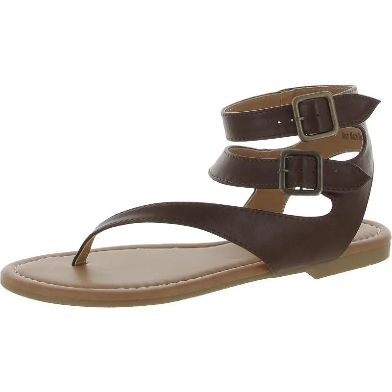 Journee Collection Womens Thong Flats Gladiator Sandals Retro Plimsoll Style  
