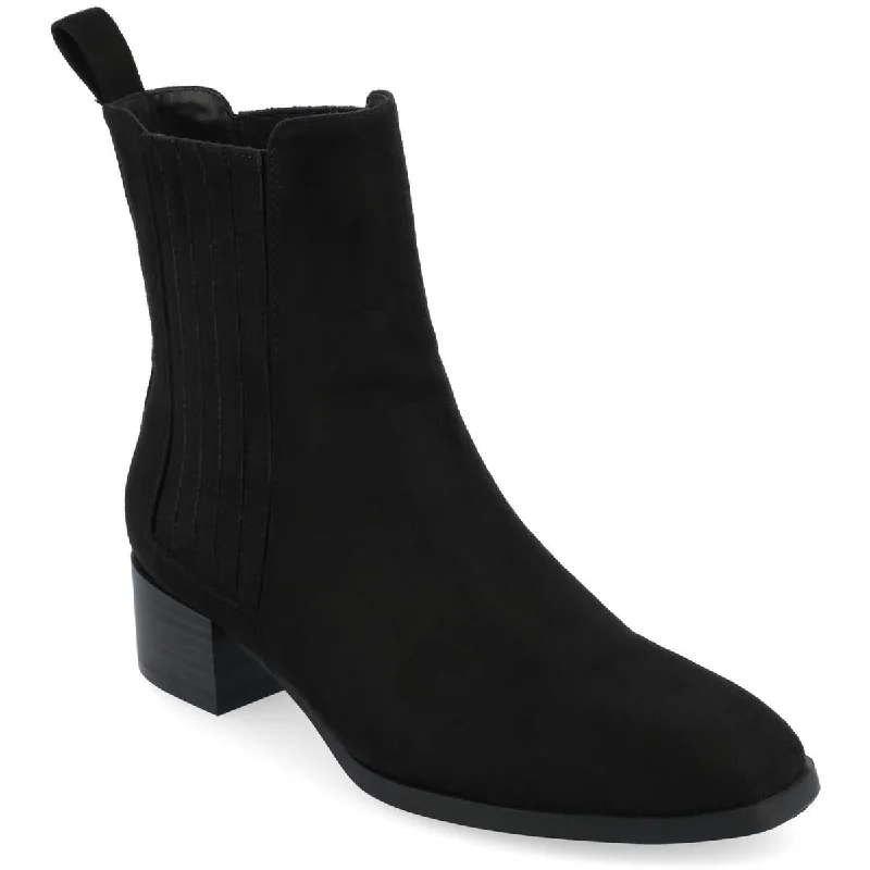 Journee Collection Womens wrenley Faux Suede Stretch Booties Casual Loafer Style          