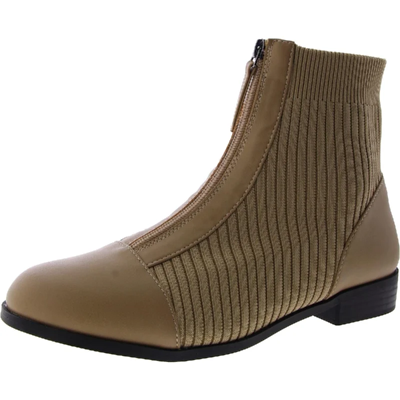 Journee Collection Womens Zipper Block Heel Ankle Boots Moccasin Soft - Sole Style  