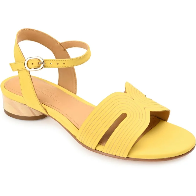 Journee Signature Womens Starlee Nubuck Ankle Strap Heels Artisan - Crafted Loafer Style  