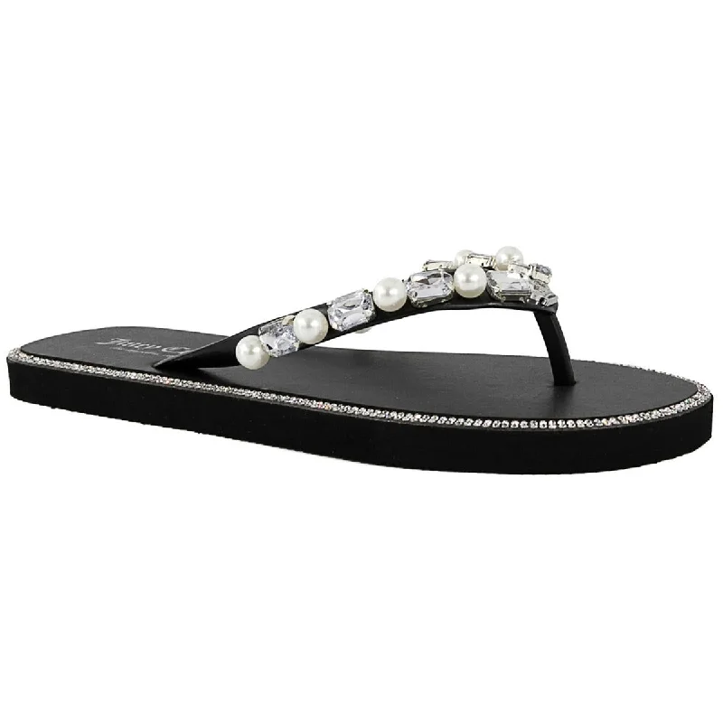 Juicy Couture Womens SADE Faux Leather Casual Thong Sandals Sustainable Shoe Design  
