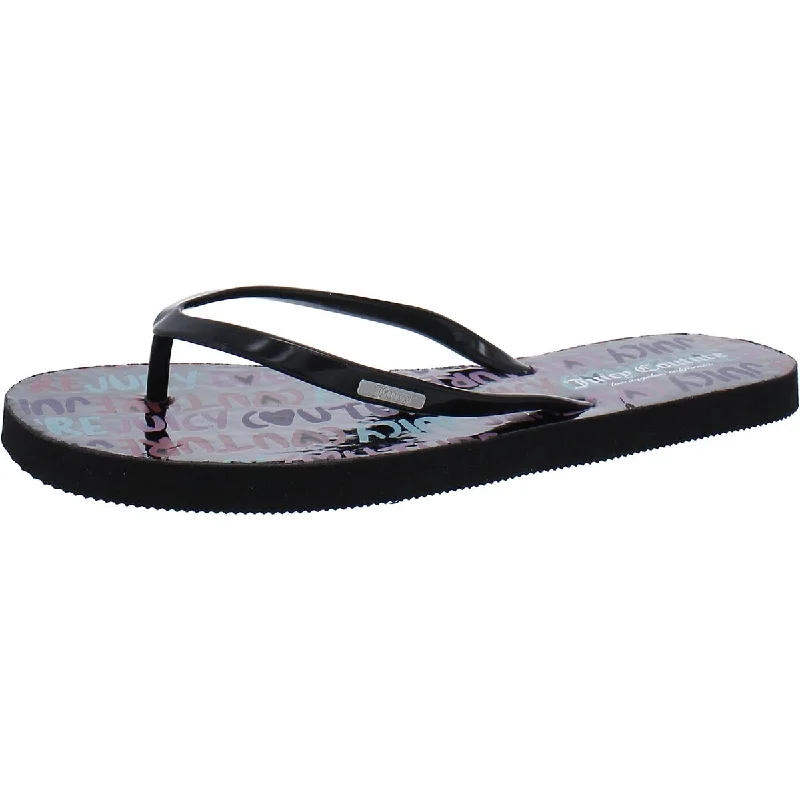 Juicy Couture Womens Zamia Patent Slip-On Flip-Flops Hemp - Material Shoe Style  