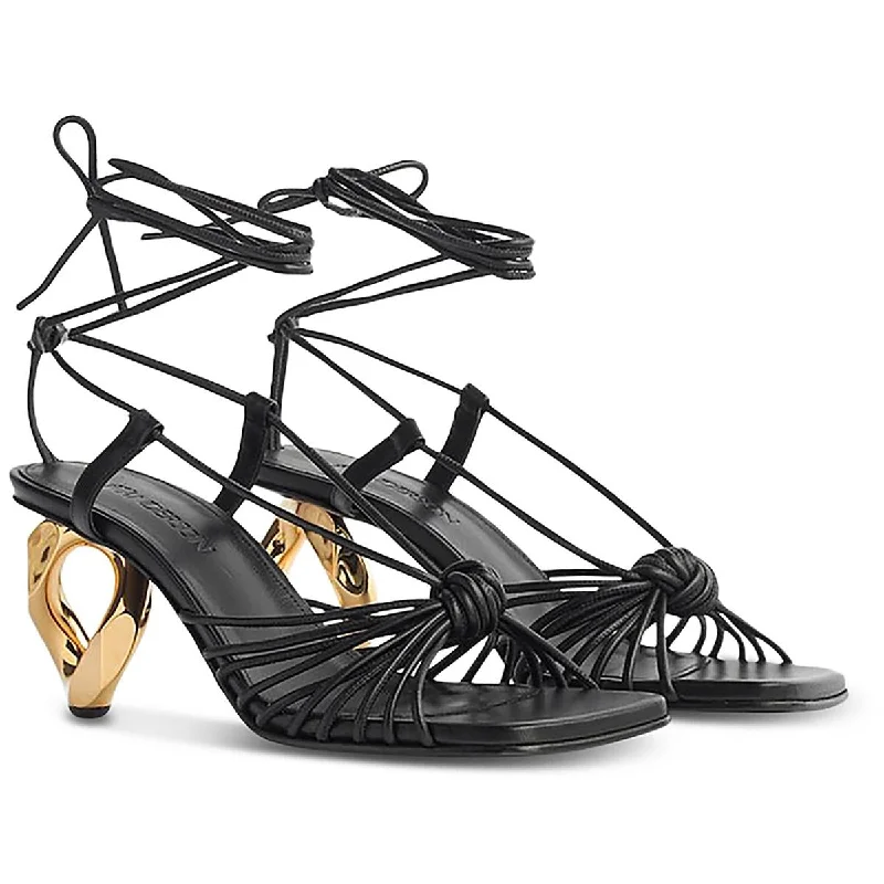 JW Anderson Womens Leather Heels Strappy Sandals Athleisure Derby Style  