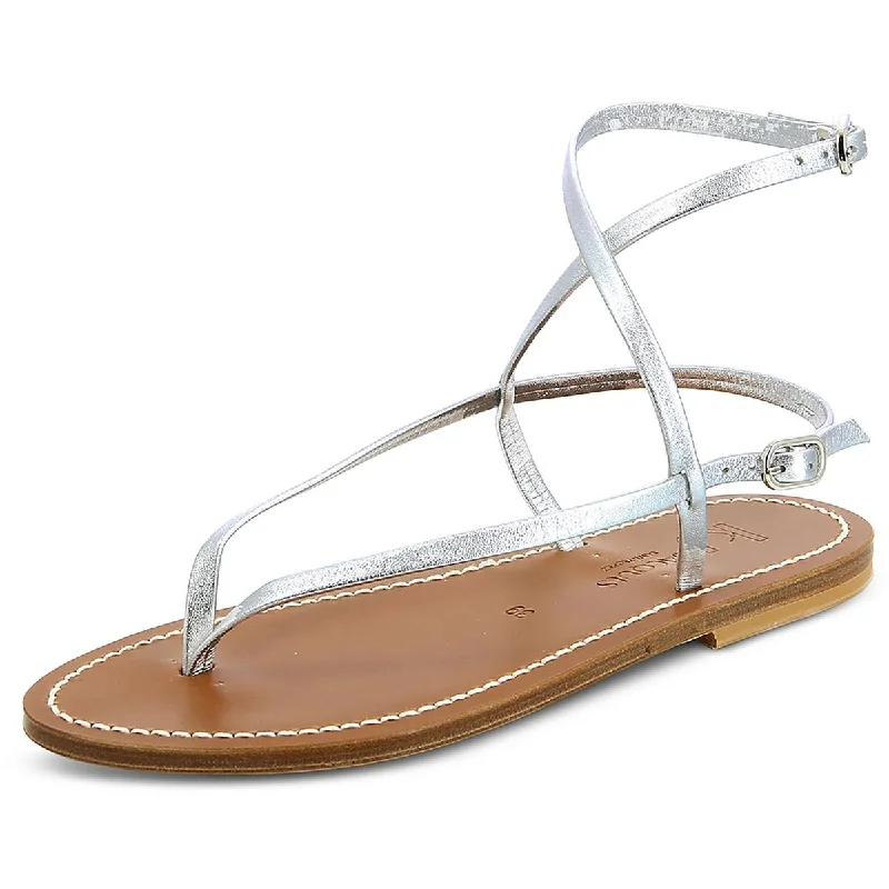 K. Jacques Womens Abako Leather Ankle Strap Slingback Sandals Smart - Shoe Functionality Style  