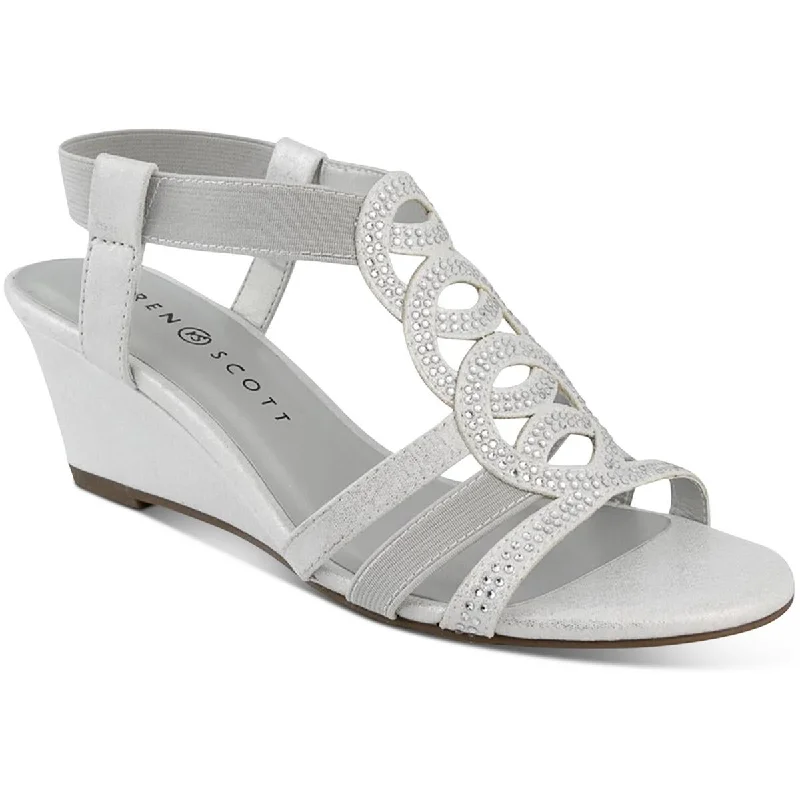 Karen Scott Womens Denicee Open Toe Ankle Strap Wedge Sandals Vintage Oxford Appeal 