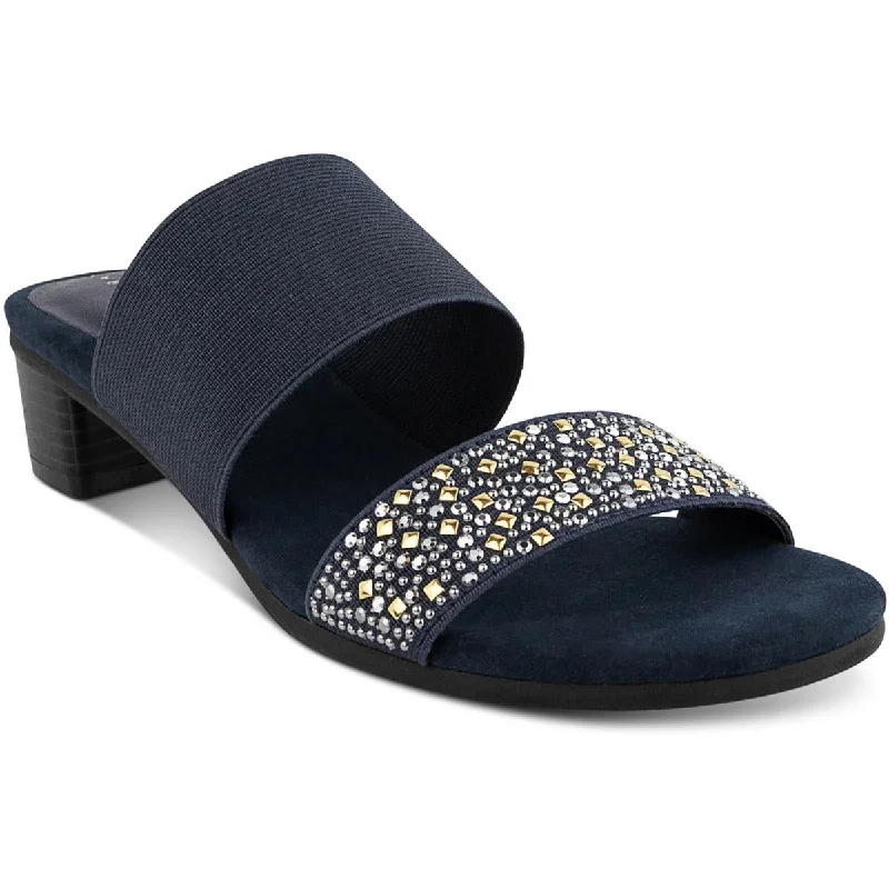 Karen Scott Womens Edethh Embellished Slip On Slide Sandals Business Monk Strap Style  
