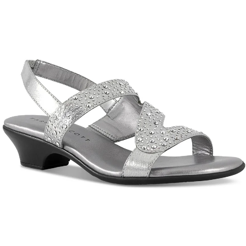 Karen Scott Womens Elinna Sparking Asymmetrical Straps Ankle Strap Single - Buckle Monk Look  