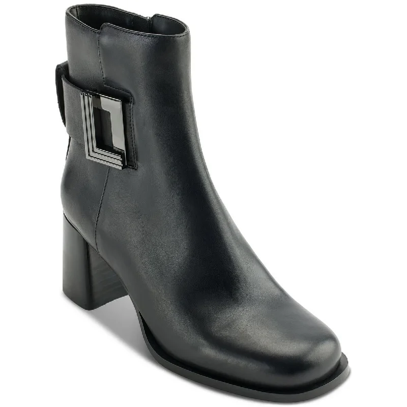 Karl Lagerfeld Paris Womens Pomona Block Heel Ankle Mid-Calf Boots Ivy League Loafer Look 