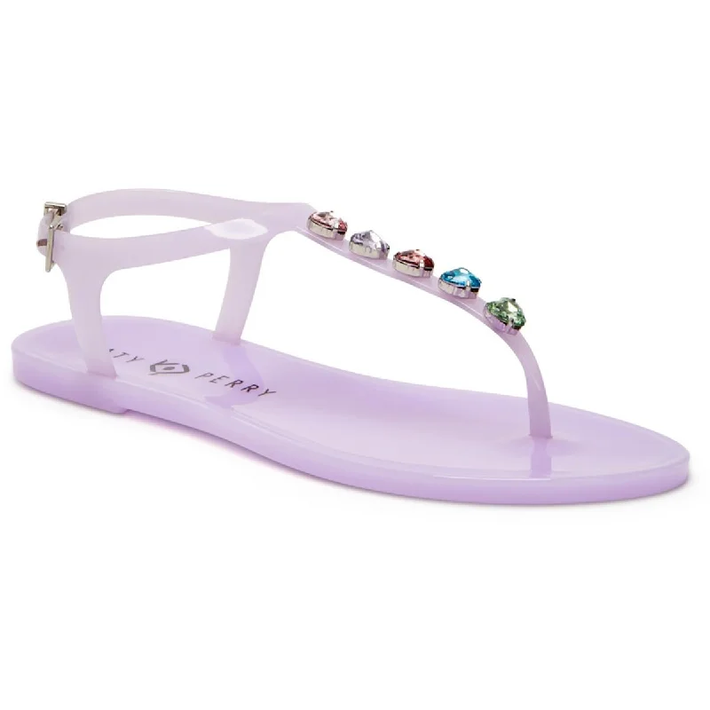 Katy Perry Womens The Geli Stud Rhinestone Jelly Slingback Sandals Strap - Up Sandal Resort Style  