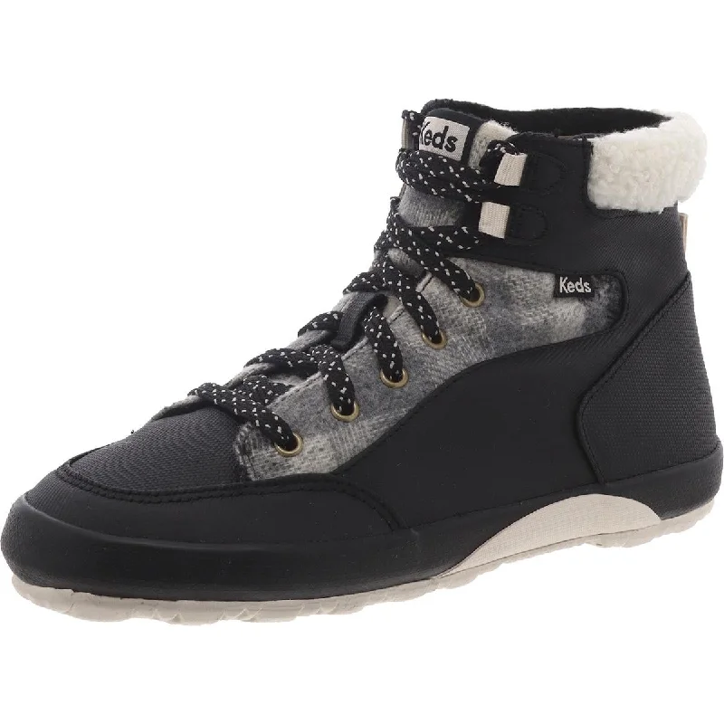 Keds Womens Scout IV TXT  Faux Fur Lace-Up Mid-Calf Boots Wingtip Oxford Design 