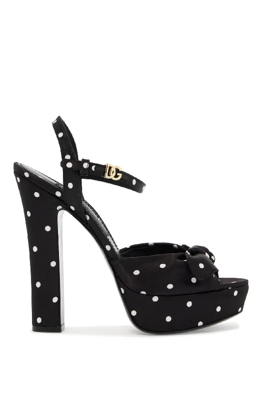 DOLCE & GABBANA "keira polka dot satin platform sandals Monochromatic Shoe Look  
