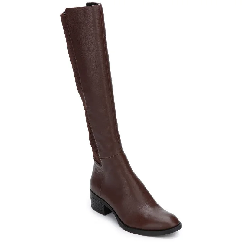 Kenneth Cole New York Womens Levon Leather Knee-High Riding Boots Beaded Moccasin Design 