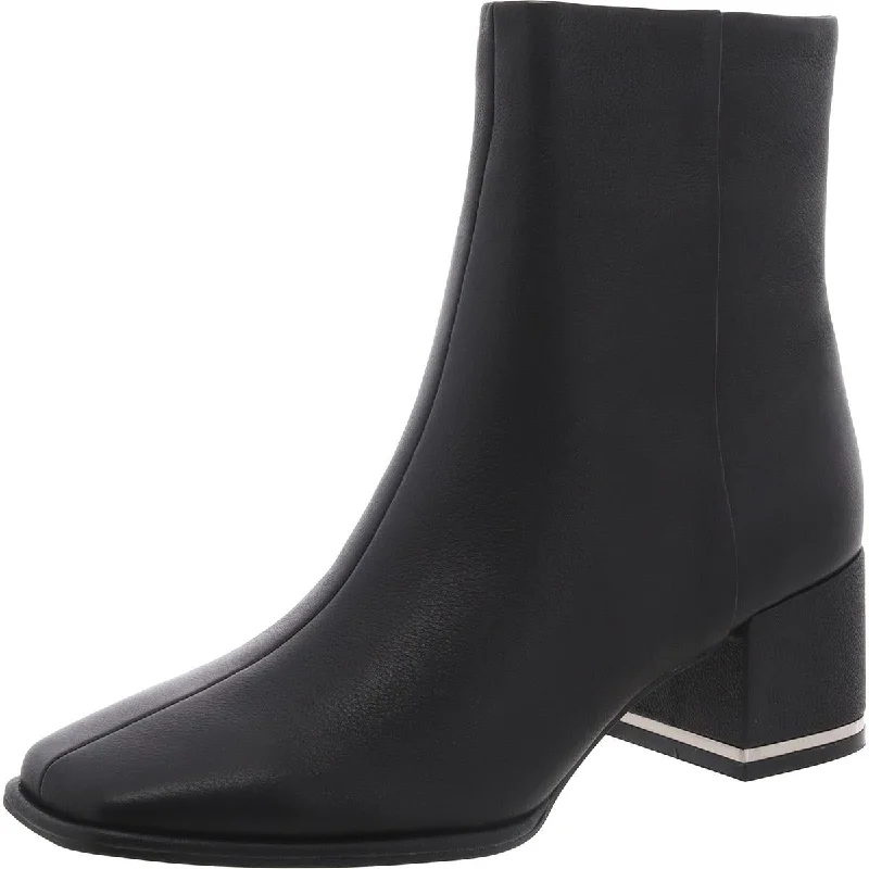 Kenneth Cole Womens Edie Leather Square Toe Ankle Boots Comfortable Derby Style  