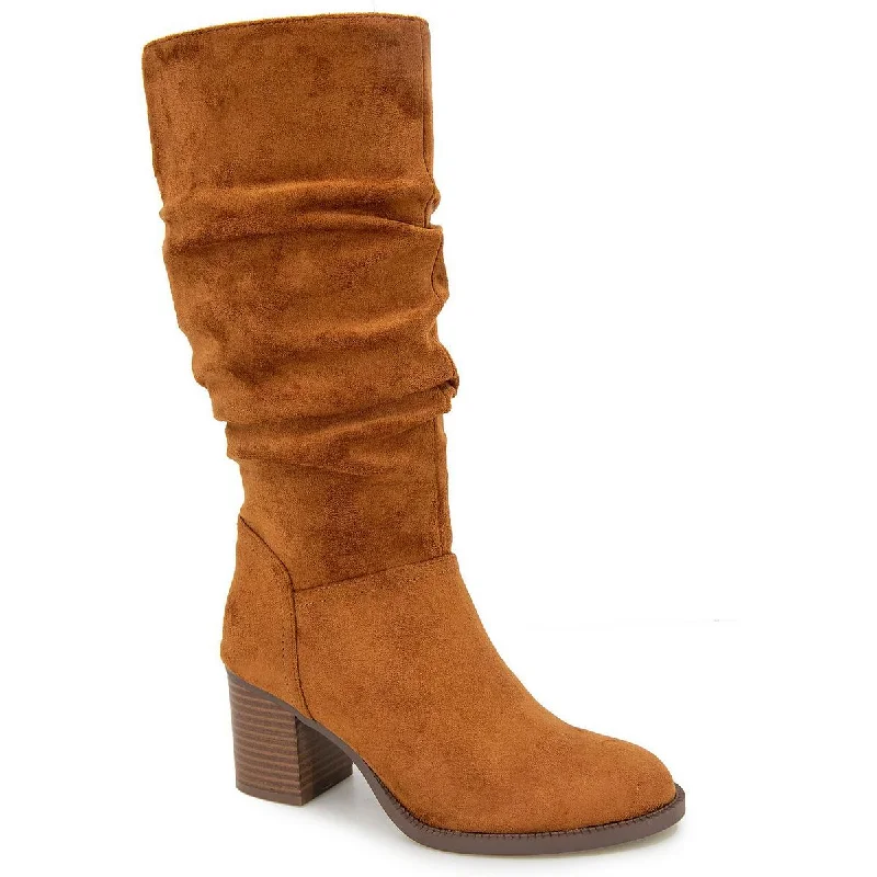 Kenneth Cole Reaction Womens Sonia Faux Suede Almond Toe Knee-High Boots Neon - Accent Sneaker Look  
