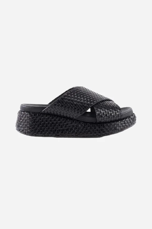 Seychelles Key West Criss Cross Leather Sandal in Black Camouflage Print Boot Style  