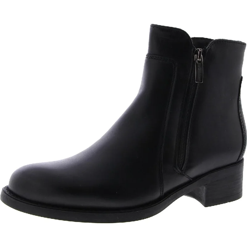 La Canadienne Womens Faux Leather Zipper Ankle Boots Tech - Inspired Sneaker Look  