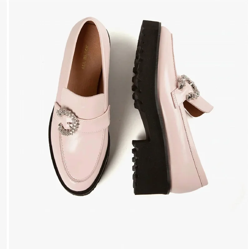 Lady Bling Loafer In Pink Business Monk Strap Style  