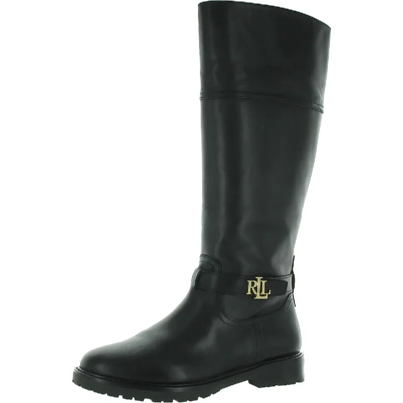 Lauren Ralph Lauren Womens Everly Leather Tall Mid-Calf Boots Dressy Chelsea Boot Style 