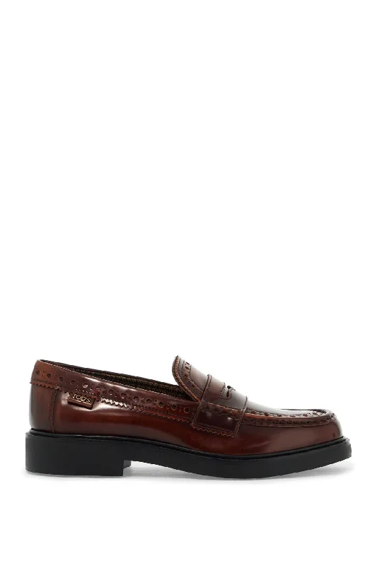 TOD'S leather brogue loafers Slide Sandal Beach Style  