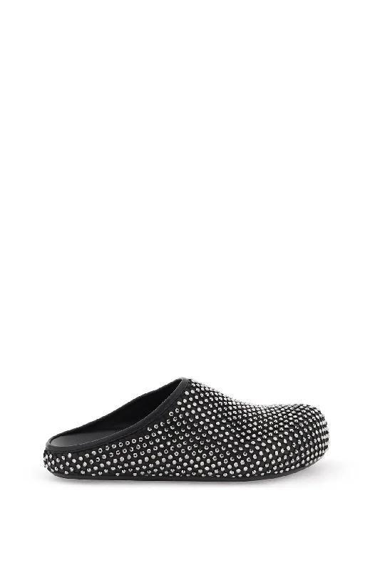 MARNI leather fussbett clogs with rhinestones Quick - Dry Hiking Shoe Style   