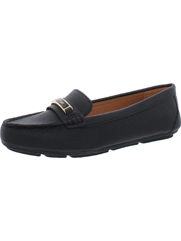 Levonne Womens Flat Slip On Loafers Inflatable Shoe Look 