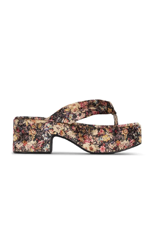 Jeffrey Campbell Luau In Multi Velvet Floral Slide Sandal Beach Style  