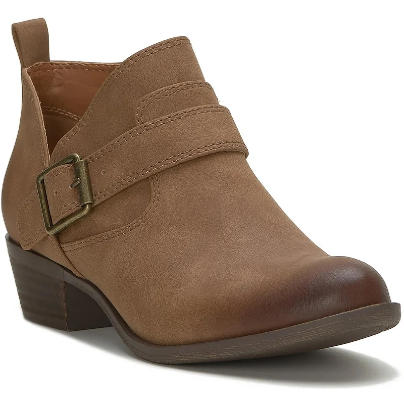 Lucky Brand Womens Cut out Pointed Toe Mid-Calf Boots Striped Shoe Style  