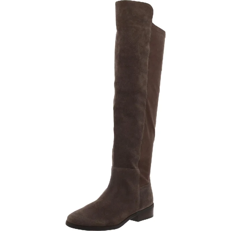 Lucky Brand Womens Faux Suede Round toe Knee-High Boots Memory - Foam Slipper Look  