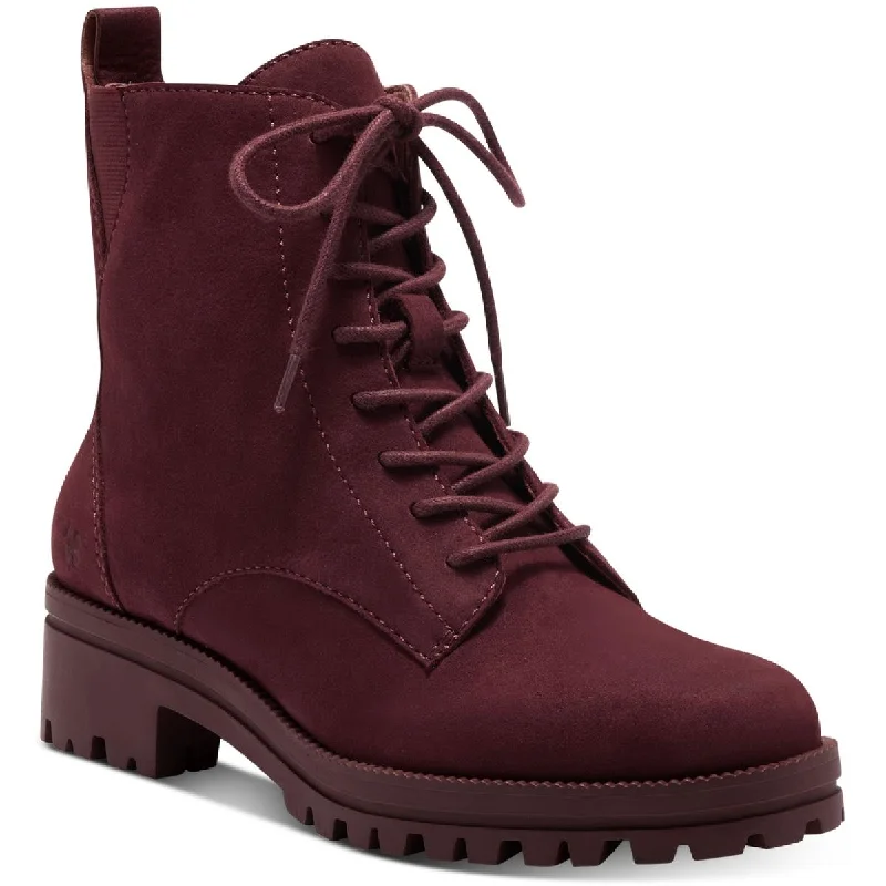 Lucky Brand Womens Haddley Suede Ankle Combat & Lace-up Boots Buckle -