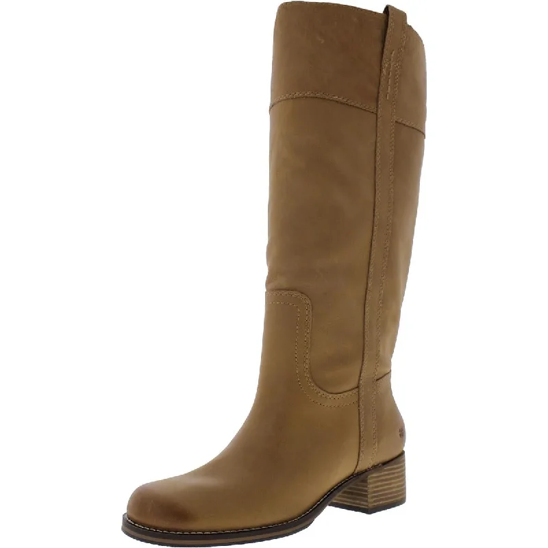 Lucky Brand Womens Hybiscus Leather Riding Knee-High Boots Ivy League Loafer Look 