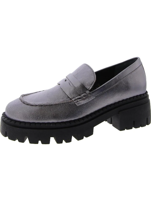 Lyra Womens Leather Platform Loafers Glow - in - the - Dark Shoe Design  