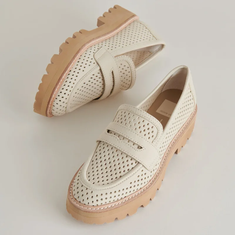 MALILA LOAFERS IVORY NUBUCK Two - Tone Shoe Design  