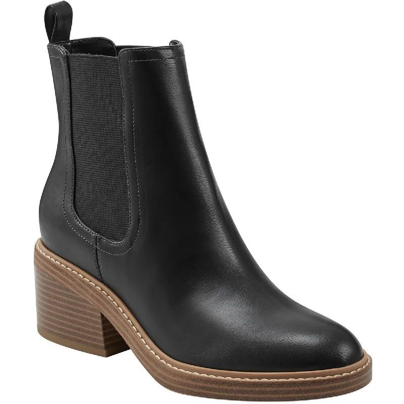Marc Fisher Womens Modesty 2 Faux Leather Pull On Ankle Boots Sustainable Shoe Design  