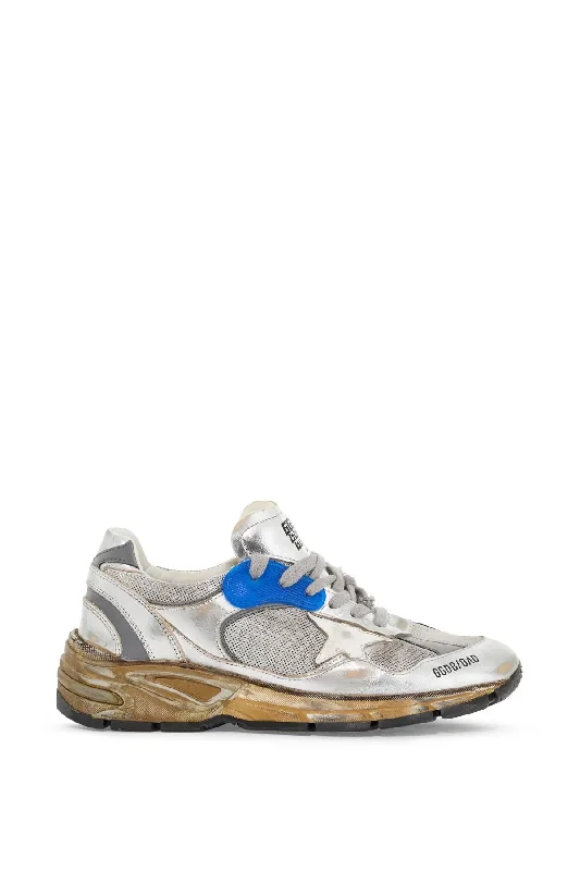 GOLDEN GOOSE mesh and laminated leather dad-star sneakers. Tailored Oxford Style 