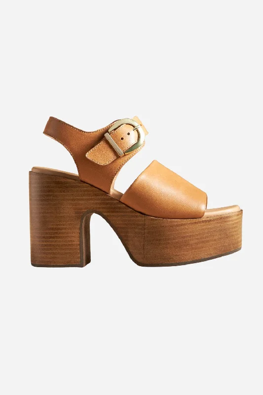 Seychelles Mosh Pit Platform Sandals in Tan Vintage Oxford Appeal 