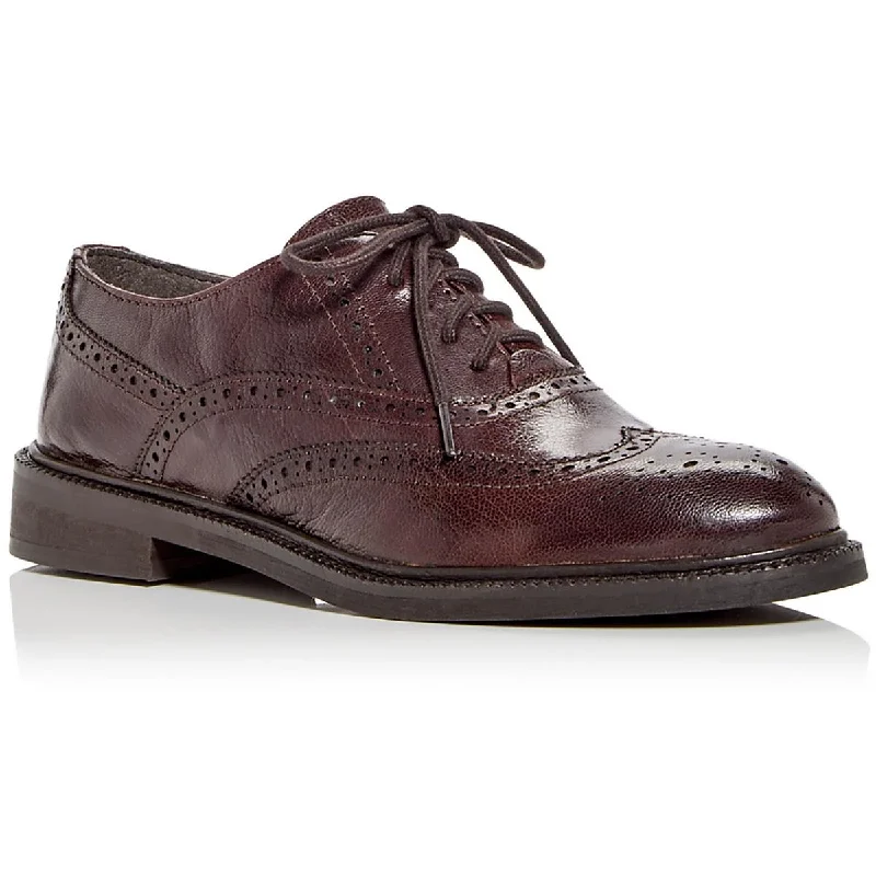 Moyra Womens Leather Brogue Oxfords Open - Lacing Derby Look  