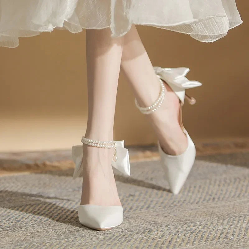 New Women Thin Heel Hollow Sandals Woman Pearl Butterfly Pointed Toe High Heels Womens Shoe Wedding Shoes Combat - Inspired Military Boot Look New Women Thin Heel Hollow Sandals Woman Pearl Butterfly Pointed Toe High Heels Womens Shoe Wedding Shoes Combat - Inspired Military Boot Look