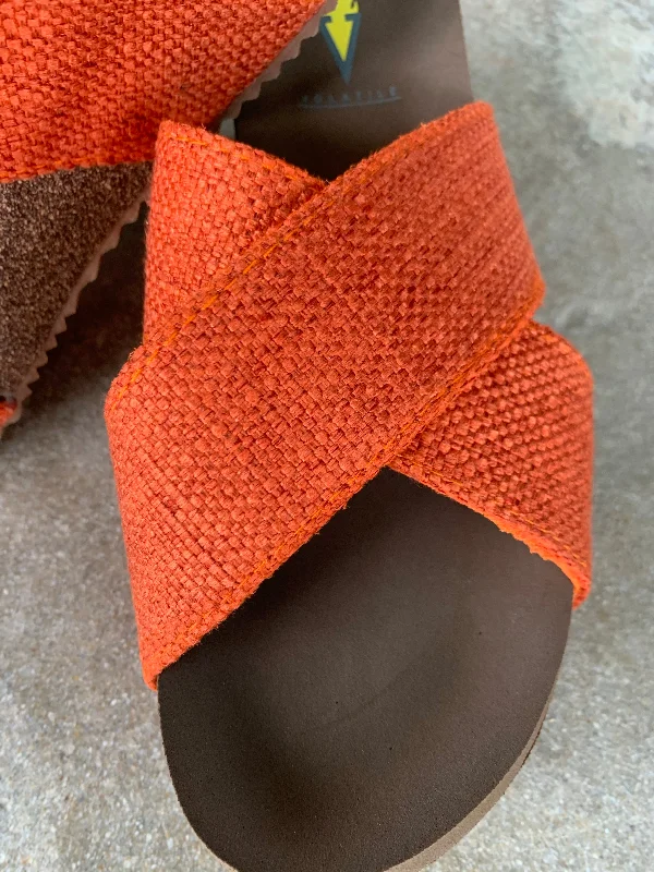 Newcastle Orange Sandals Mod Oxford Design  