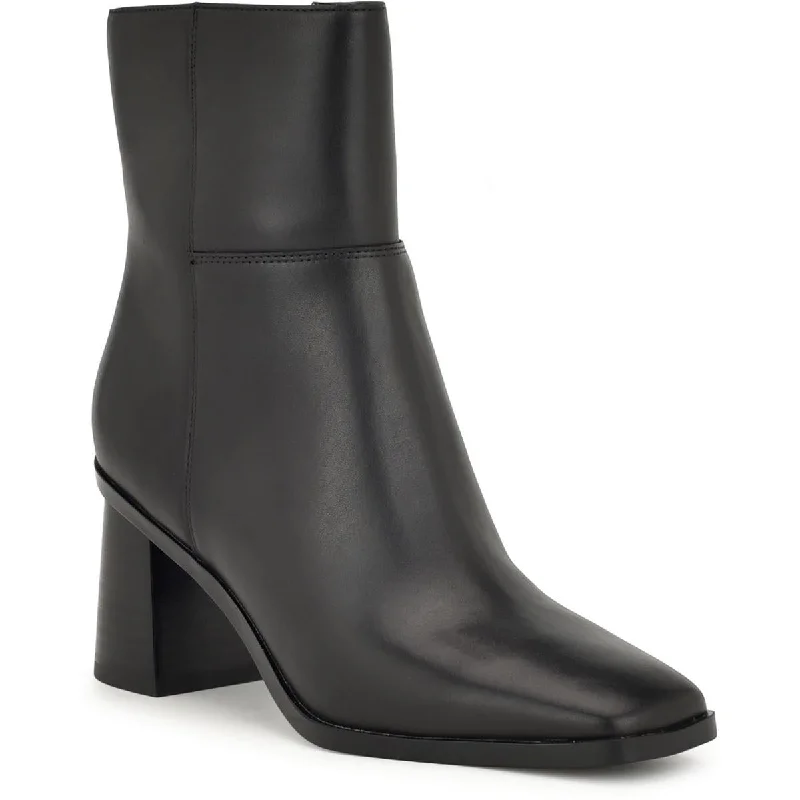 Nine West Womens Dither Zipper Square Toe Ankle Boots Performance Running Sneaker Look  