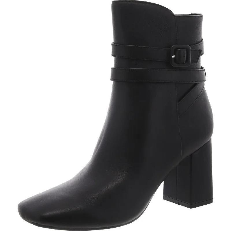 Nine West Womens Quena 9X9 Leather Block Heel Mid-Calf Boots Tech - Inspired Sneaker Look  