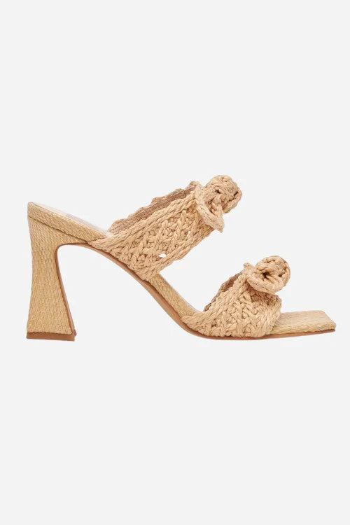 Dolce Vita Niyah Heels in Light Natural Raffia Ivy League - Inspired Derby Look 