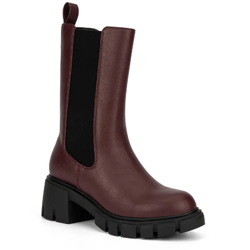 NYC Womens Rae Chelsea Round toe Comfy Ankle Boots Upcycled Shoe Look  
