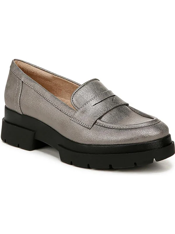 Ophelia Womens Faux Leather Penny Loafers Leather Driving Shoe Style  